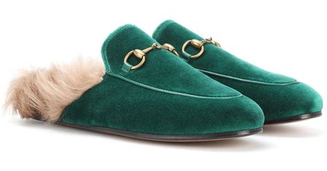 saks gucci princetown|gucci shearling slippers.